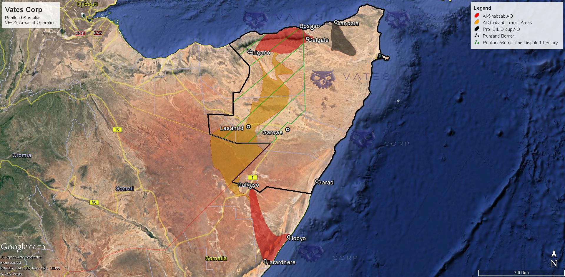 Vates Corp: Puntland Somalia VEO AO's - al-Shabaab, ISIS